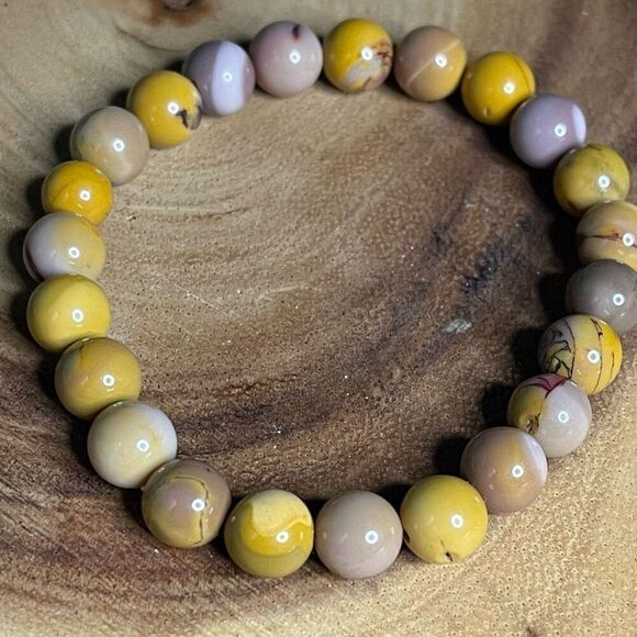 Mookaite jasper 8mm stretch bracelet beaded bracelet 7” stretch crystal healing - Picture 2 of 7